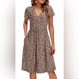 Maternity and Breastfeeding- Floral Print Dress